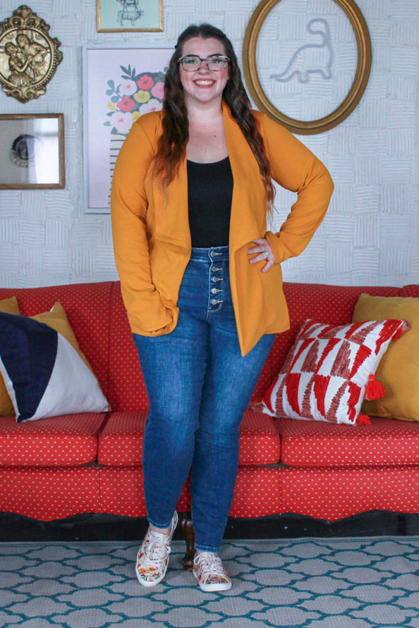 Basic Curvig Blazer, Mustard