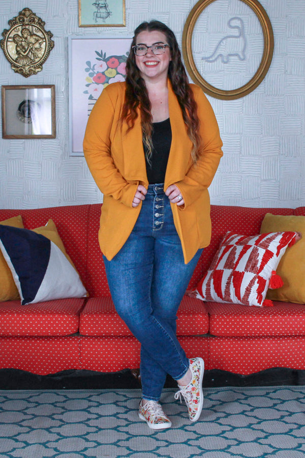 Basic Curvig Blazer, Mustard